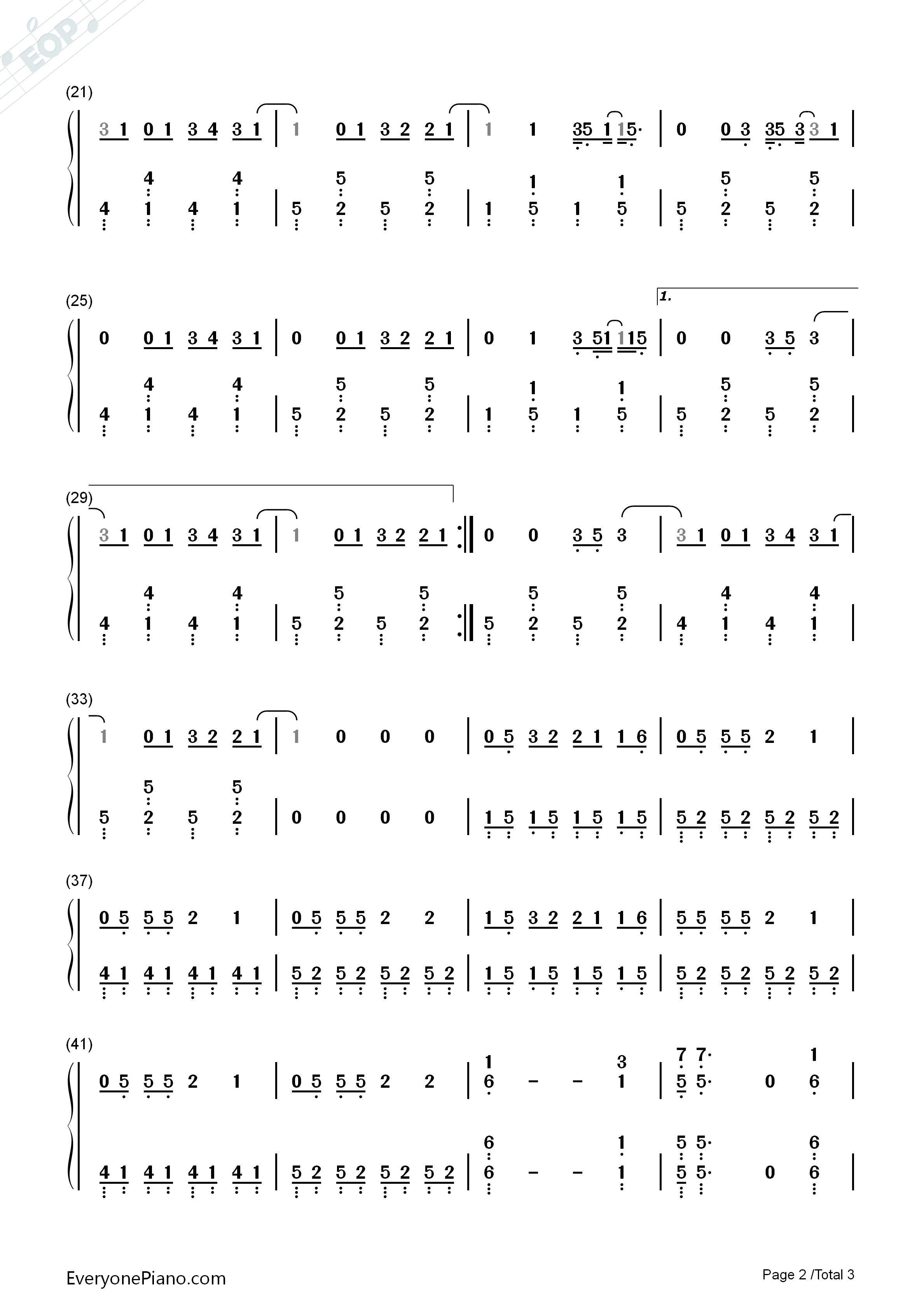 Call Me Maybe钢琴谱 Carly Rae Jepsen演唱 钢琴数字双手简谱 PDF打印下载 图片谱下载 随心谱